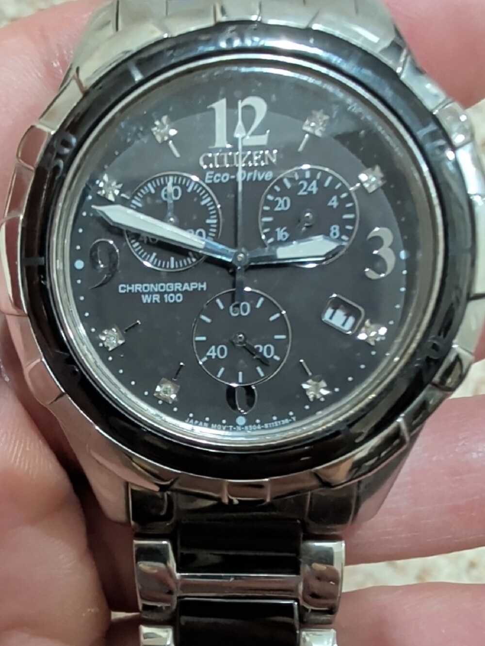 Citizen Black and Silver Chronograph Bracelet Watch - Picture 2 of 2